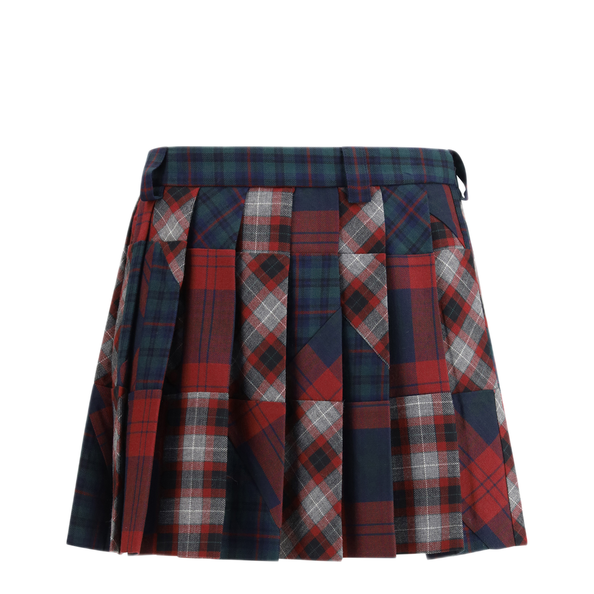 MAYFEYR - Miu Miu - Pleated Patchwork Tartan Mini Skirt - MG2598SOOO18JLF0055