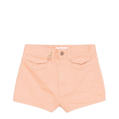 Peach Orange Button Fly Fastening Denim Pants