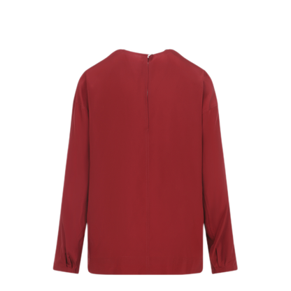 MAYFEYR - CARVEN - Draped Red Silk Top - 6261K21005N206