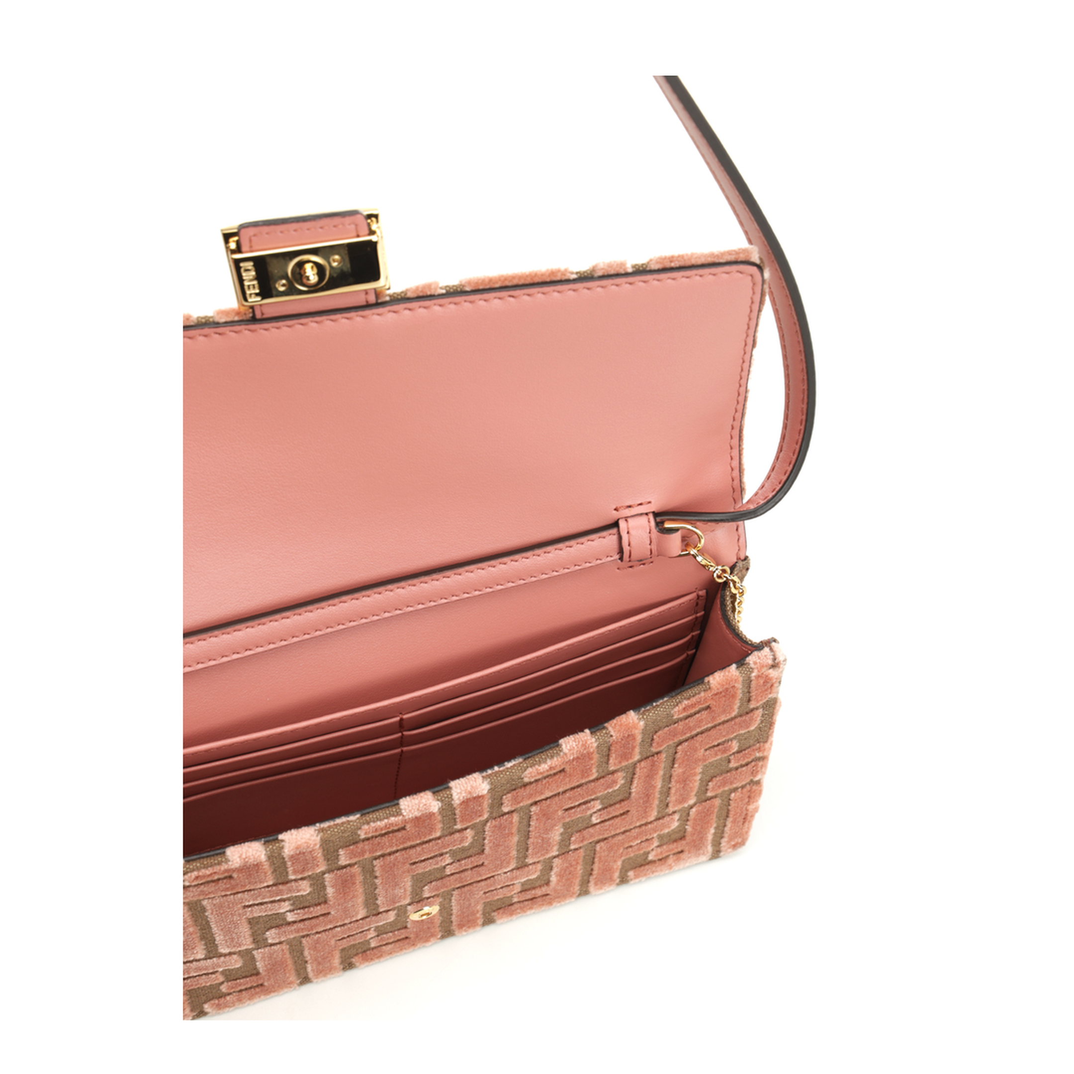 Wallet On Chain Baguette Fabric Pink