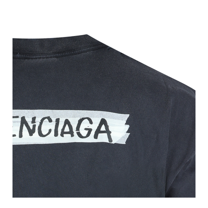 Masking Tape T-shirt Medium Fit in Faded Black