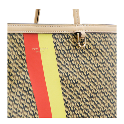 Racer Coated Canvas Tote - Tan Printed