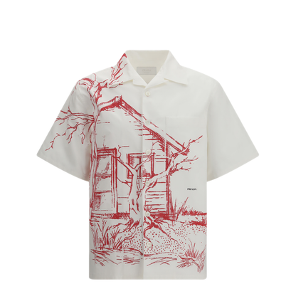 MAYFEYR - Prada - Printed Bowling Shirt With Cabin Print - UCS414SUMO184FF0011