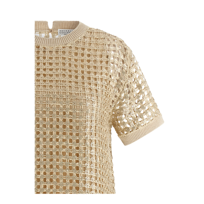 Dazzling Knitted Mini Dress - Yellow