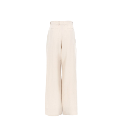MAYFEYR - PT Torino - Wide Leg Linen Cotton Trousers - CDVLFKZ00STDPU38L0015
