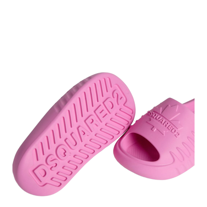 Pink Embossed Logo Sandals