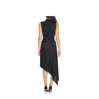 Long Asymmetric Dress In Stretch Fabric