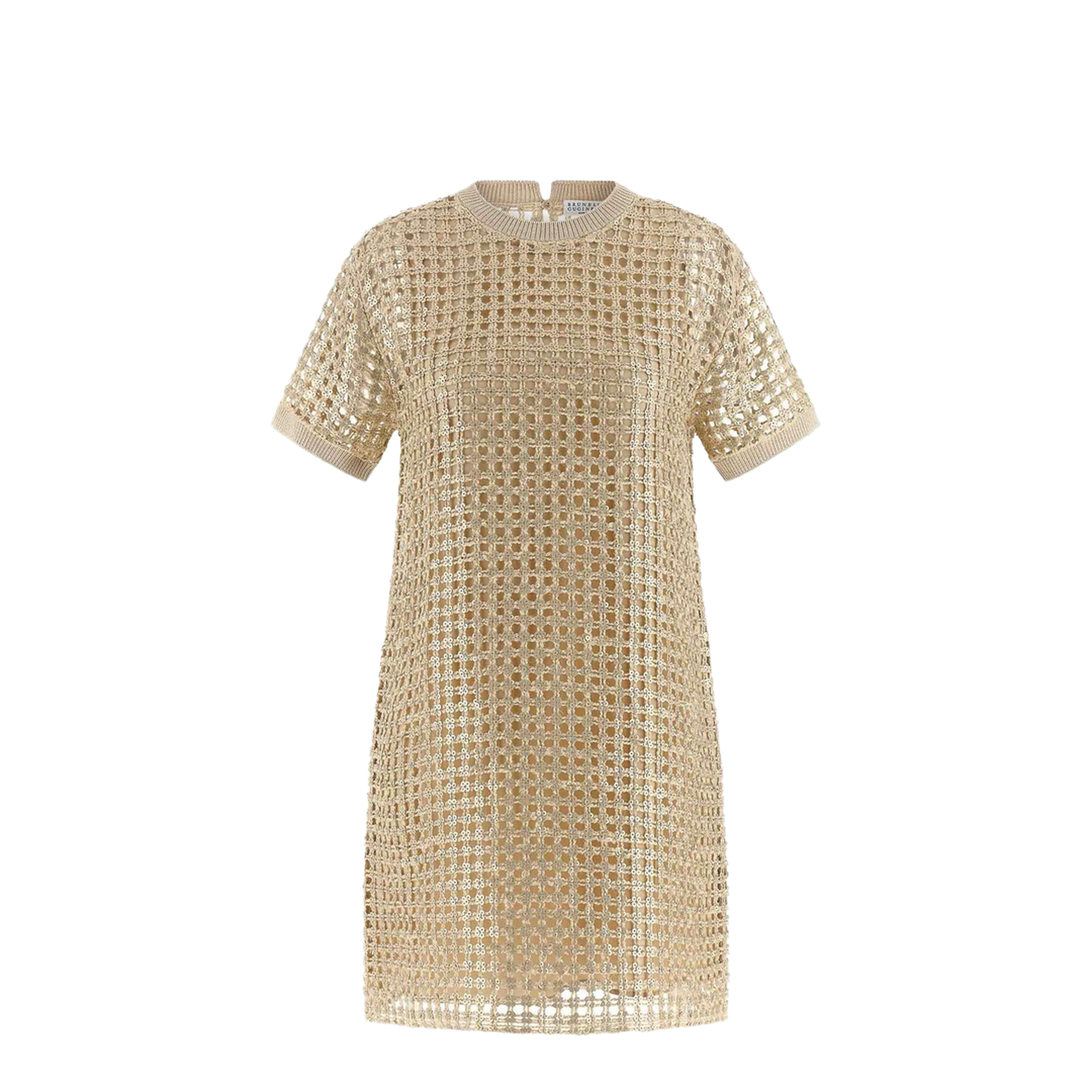 Dazzling Knitted Mini Dress - Yellow
