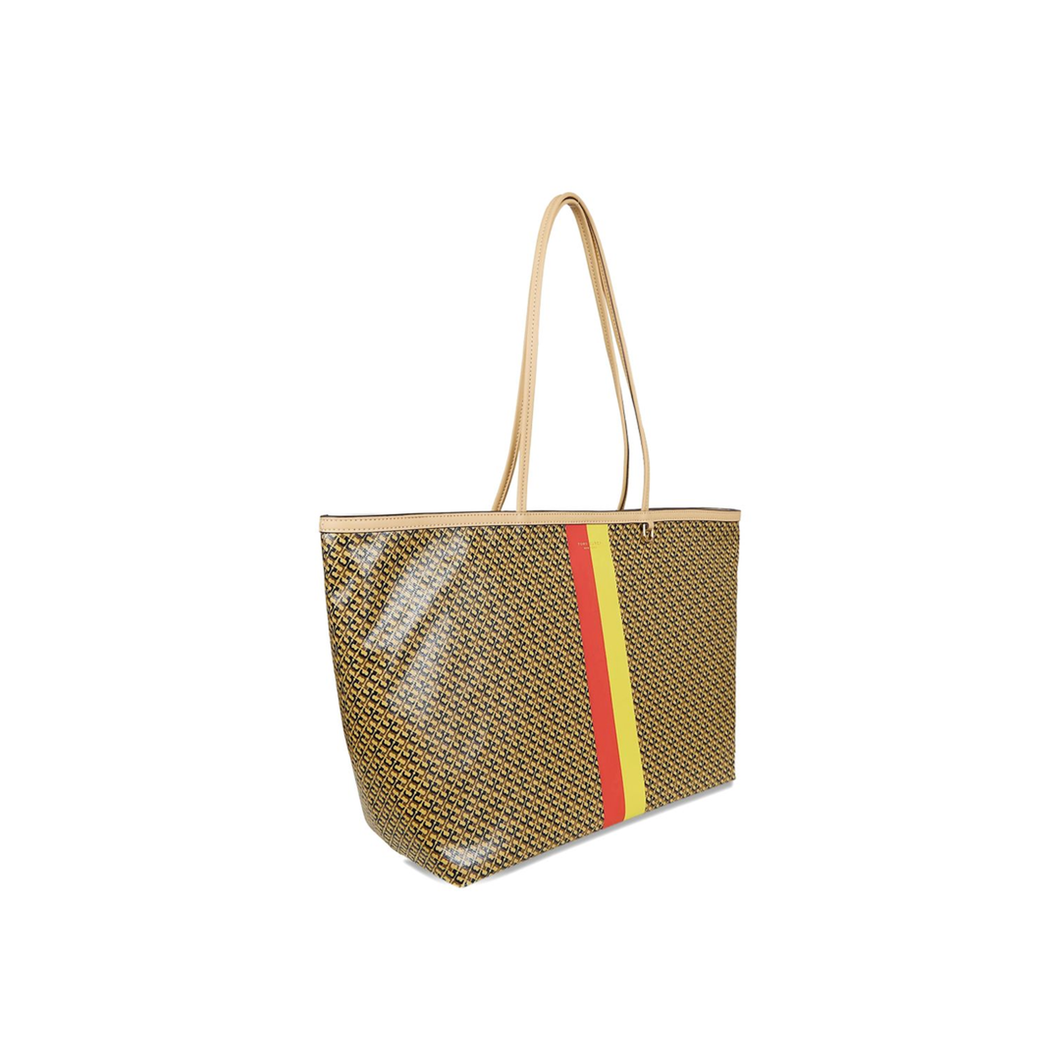 Racer Coated Canvas Tote - Tan Printed