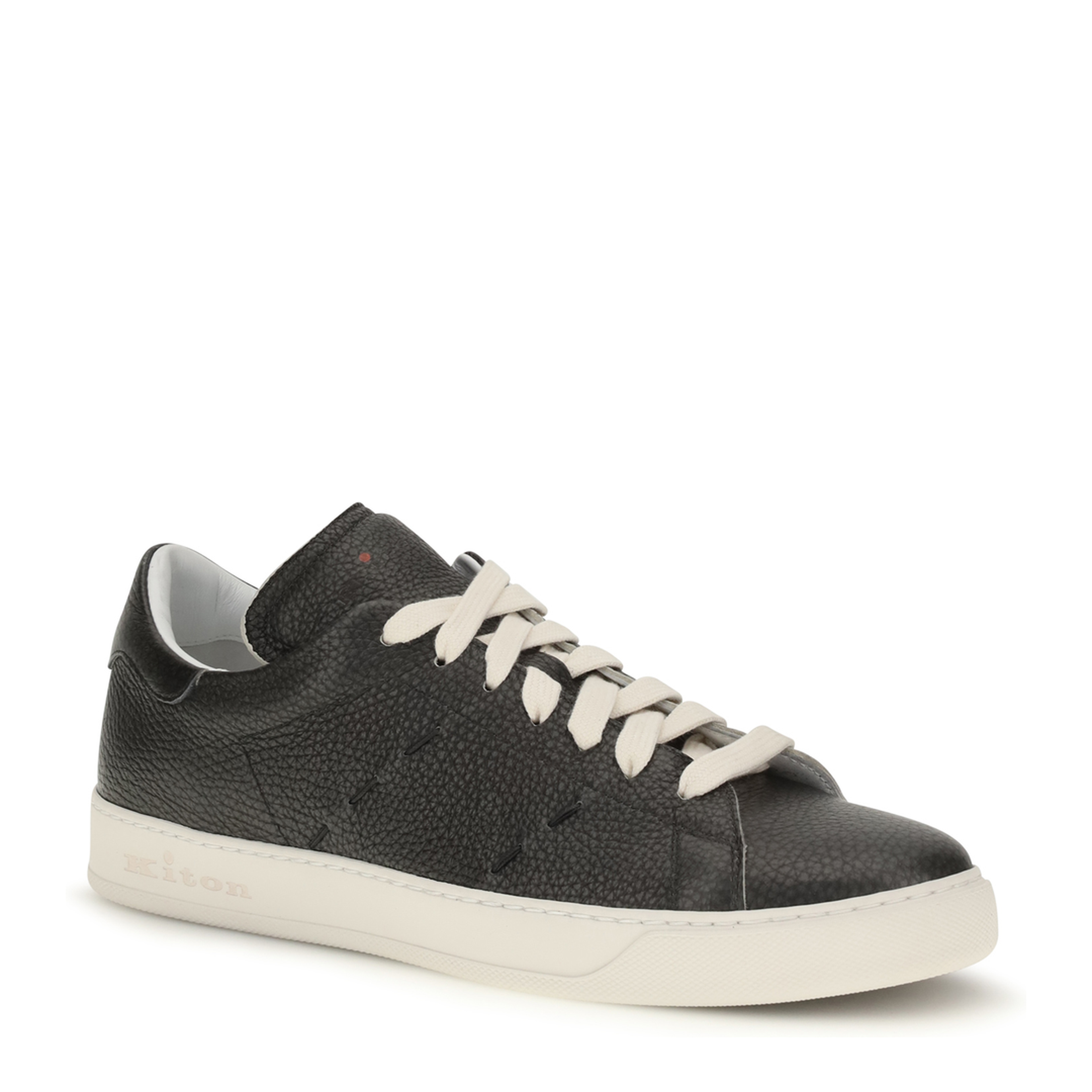 MAYFEYR - Kiton - Leather Sneakers - USSA421N0151707GRIGIOSCUR