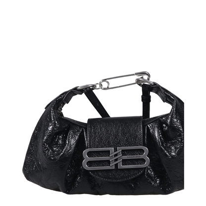 Black Leather Small Pamela Shoulder Bag