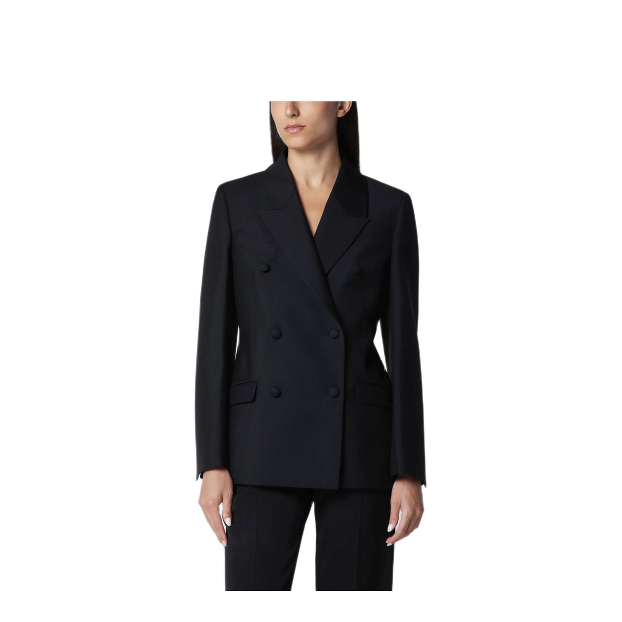 MAYFEYR - Róhe - Black Double Breasted Wool Blend Jacket - 820-11-667WO001