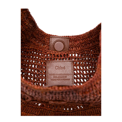 Summer Banana Raffia Hobo Bag - Brown