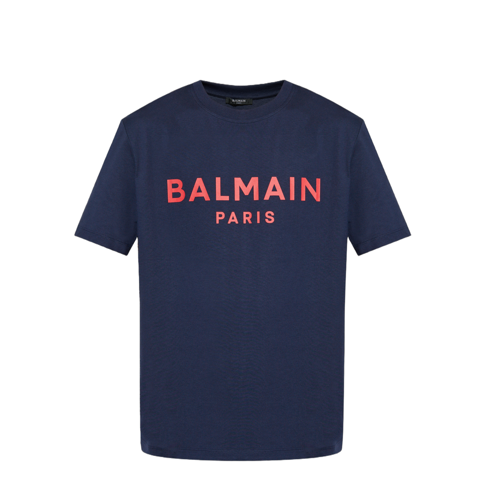 Blue Crewneck T-Shirt with Logo Lettering Print