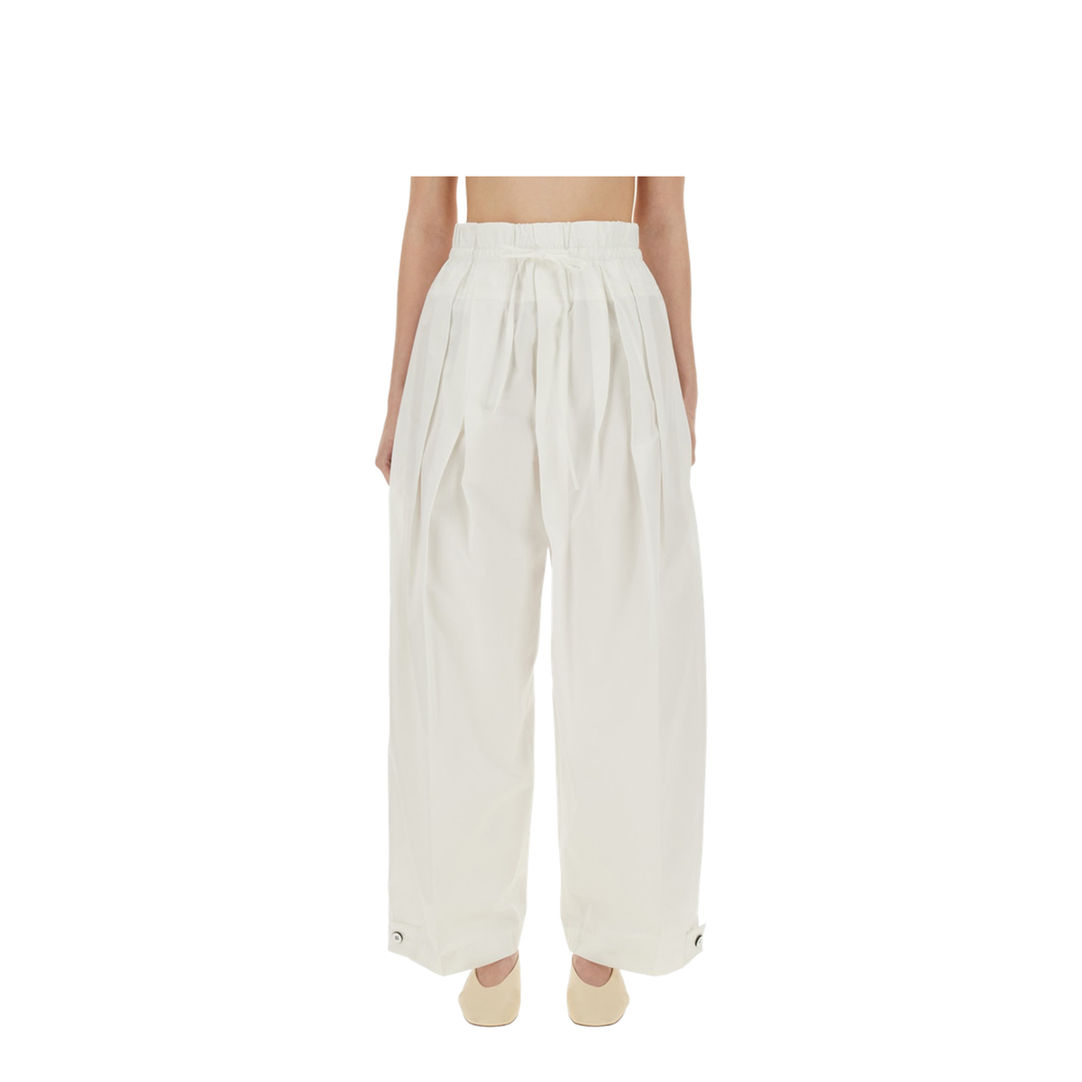 Adjustable Tab Pants White