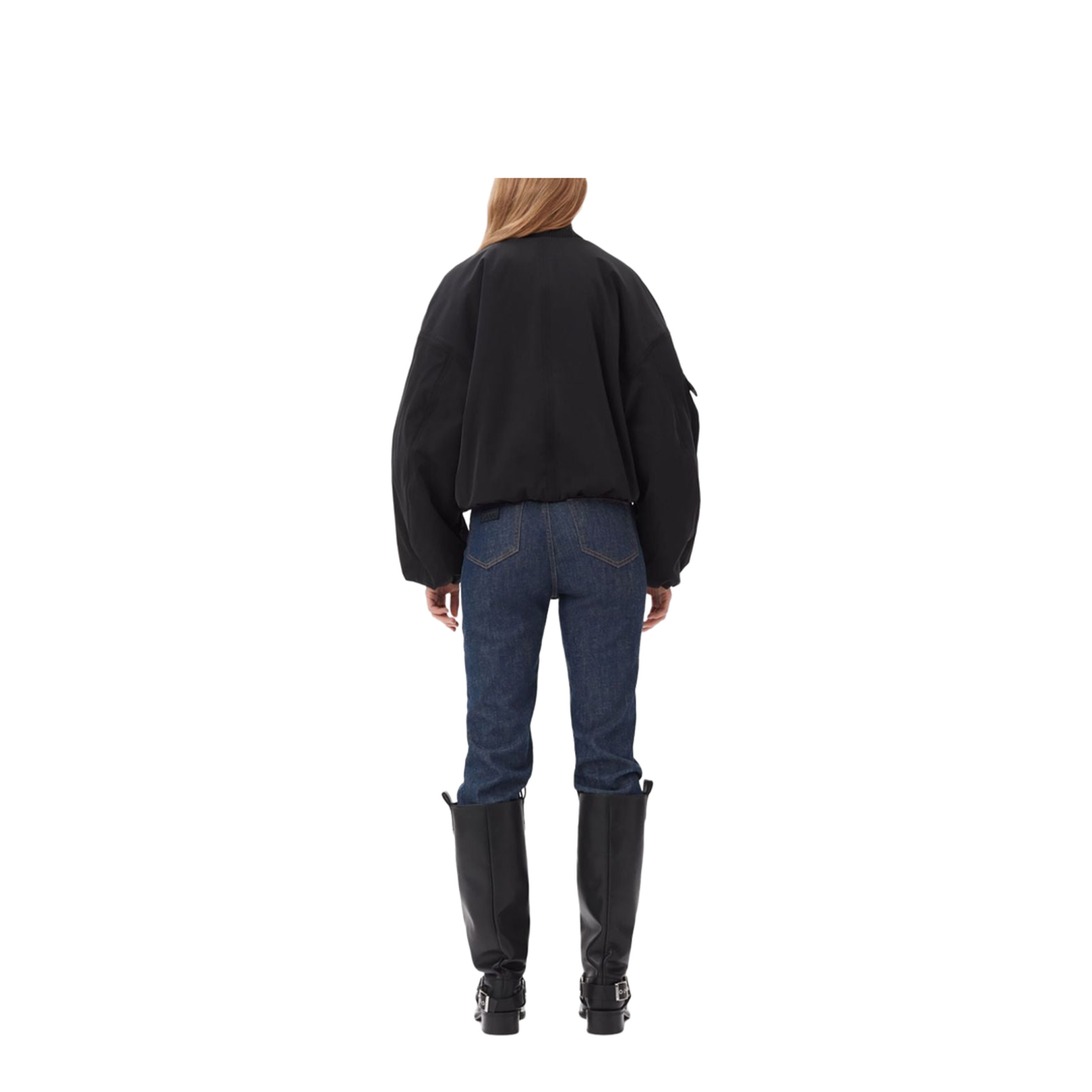 Light Twill Oversized Short Bomber Jacket