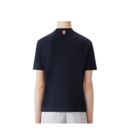 MAYFEYR - Thom Browne - Short Sleeve Tee With Engineered 4 Bar Stripe In Classic Pique - FJS207A00050415