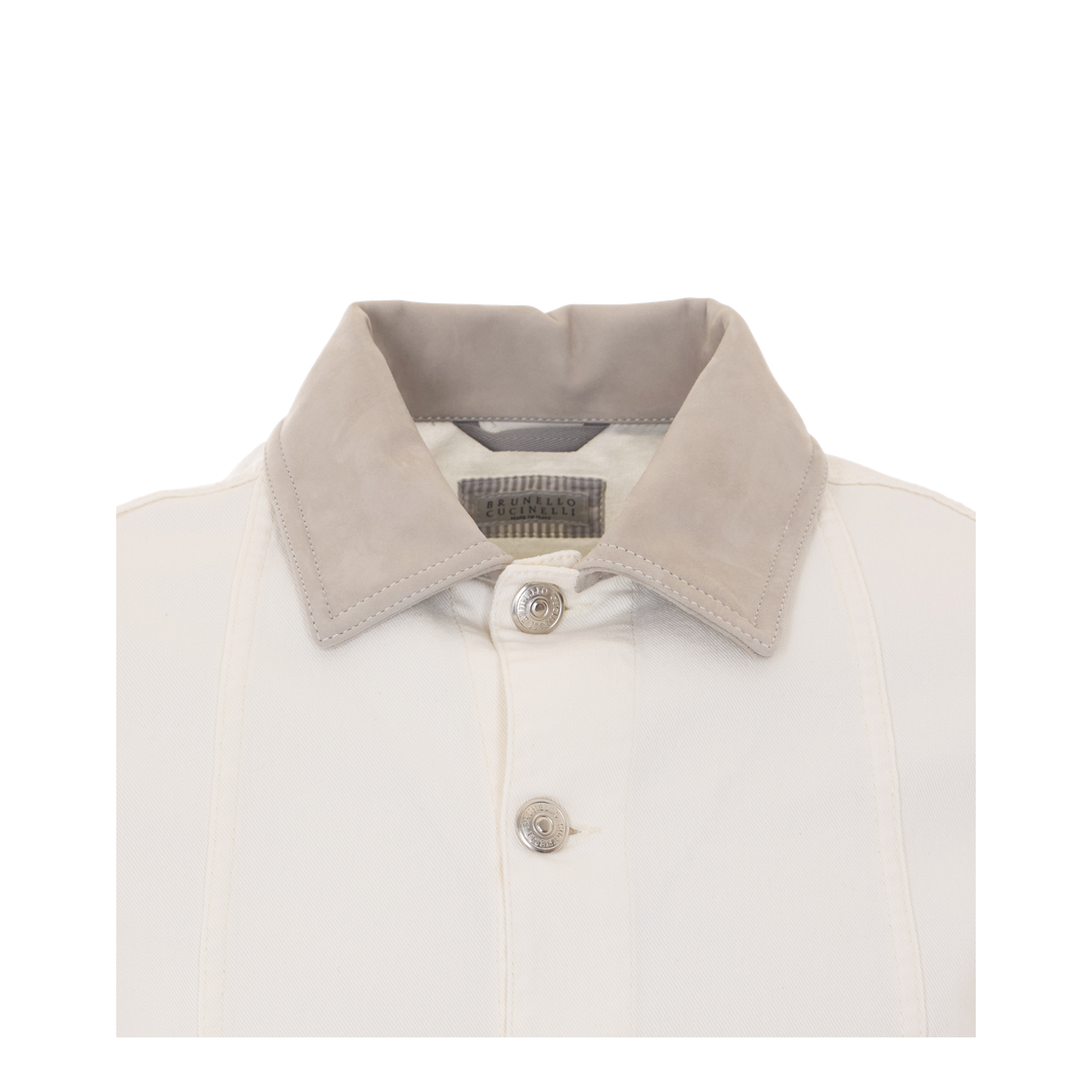 Button-Up Denim Jacket White