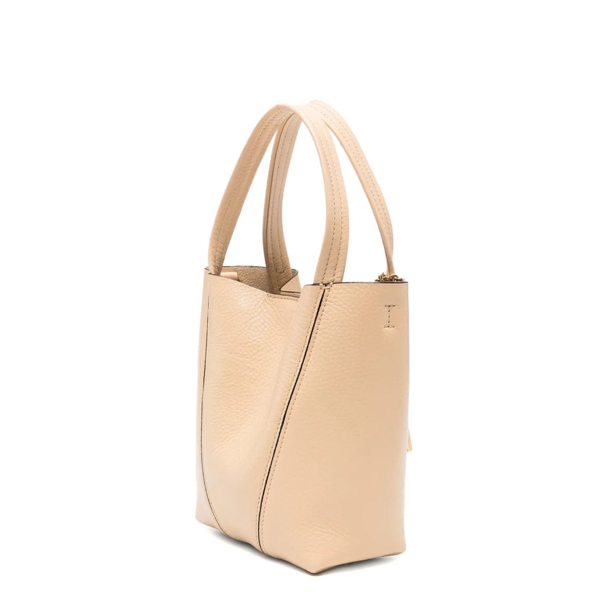 Spin Small Calf Leather Tote - Petal Beige