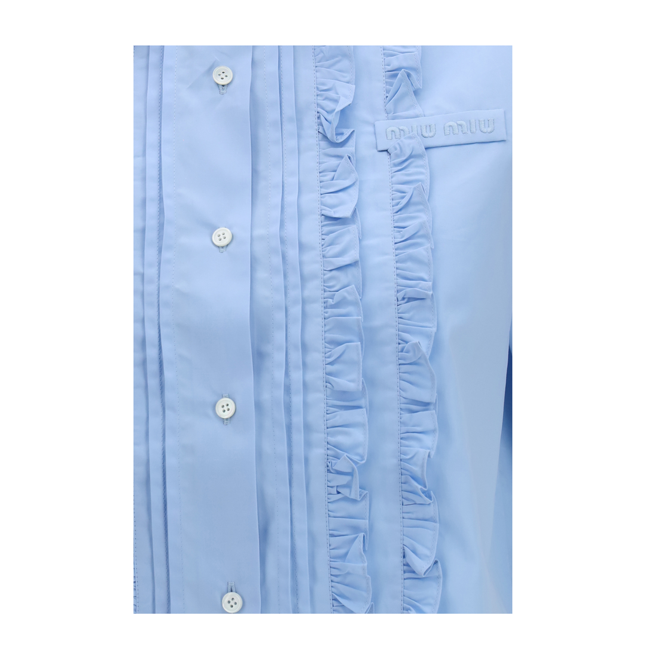 MAYFEYR - Miu Miu - Poplin Shirt With Ruffle Details - MK2045SOOO10RGF0013