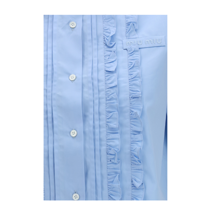 MAYFEYR - Miu Miu - Poplin Shirt With Ruffle Details - MK2045SOOO10RGF0013