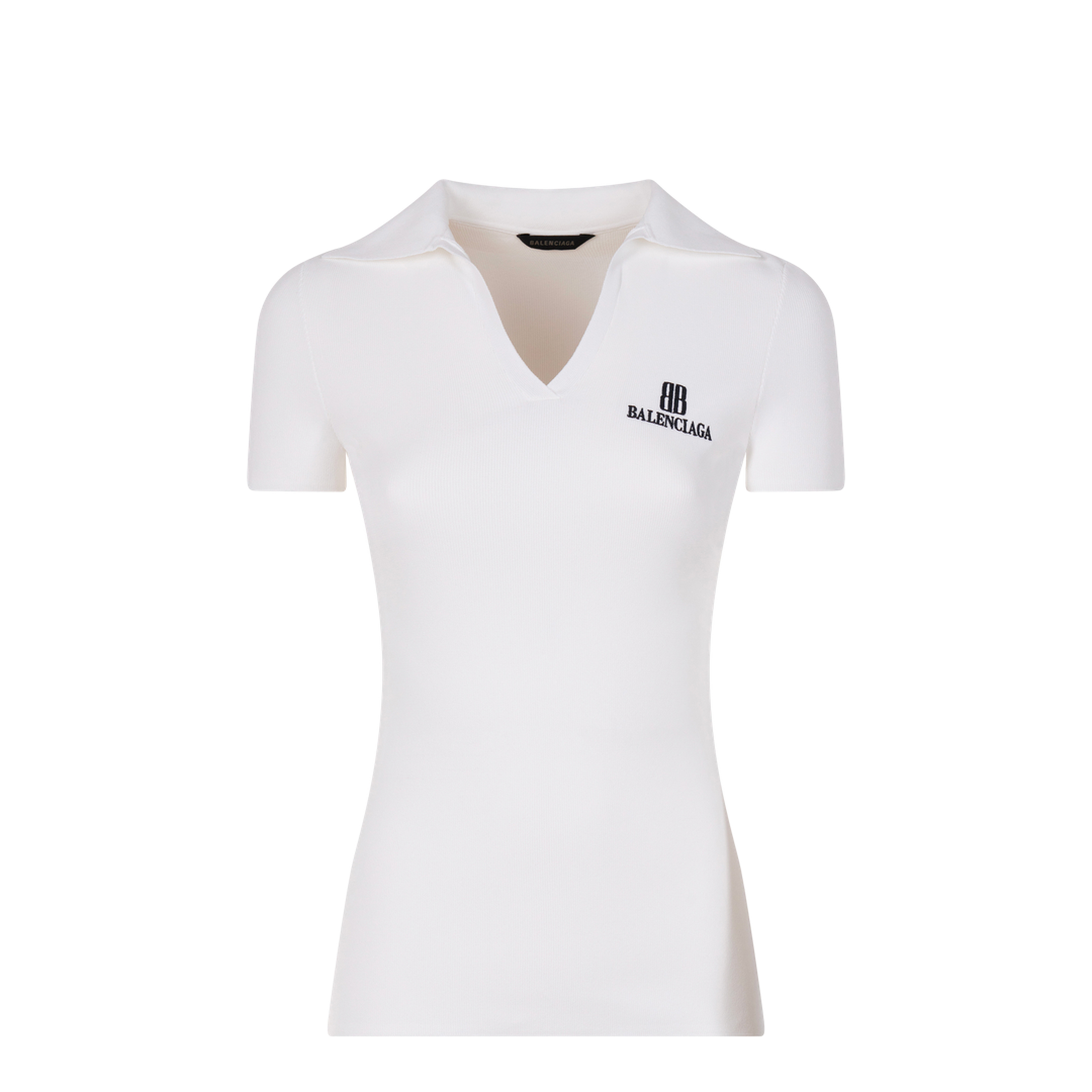 MAYFEYR - Balenciaga - Ribbed V-Neck Short-Sleeved Polo Shirt - 835501T5231