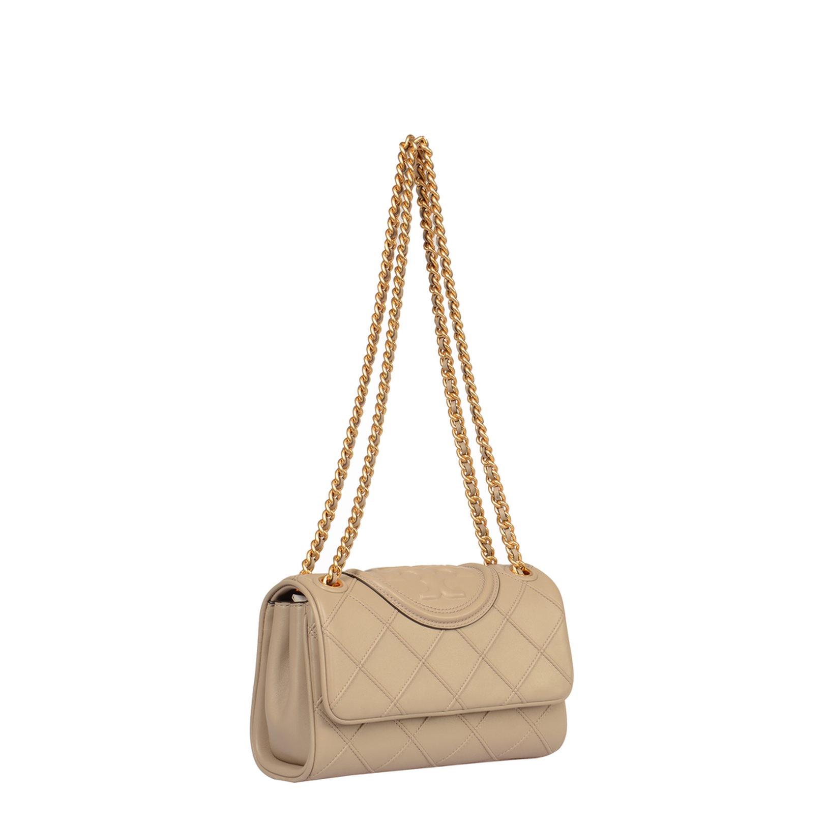 Fleming Small Leather Crossbody Bag Nude
