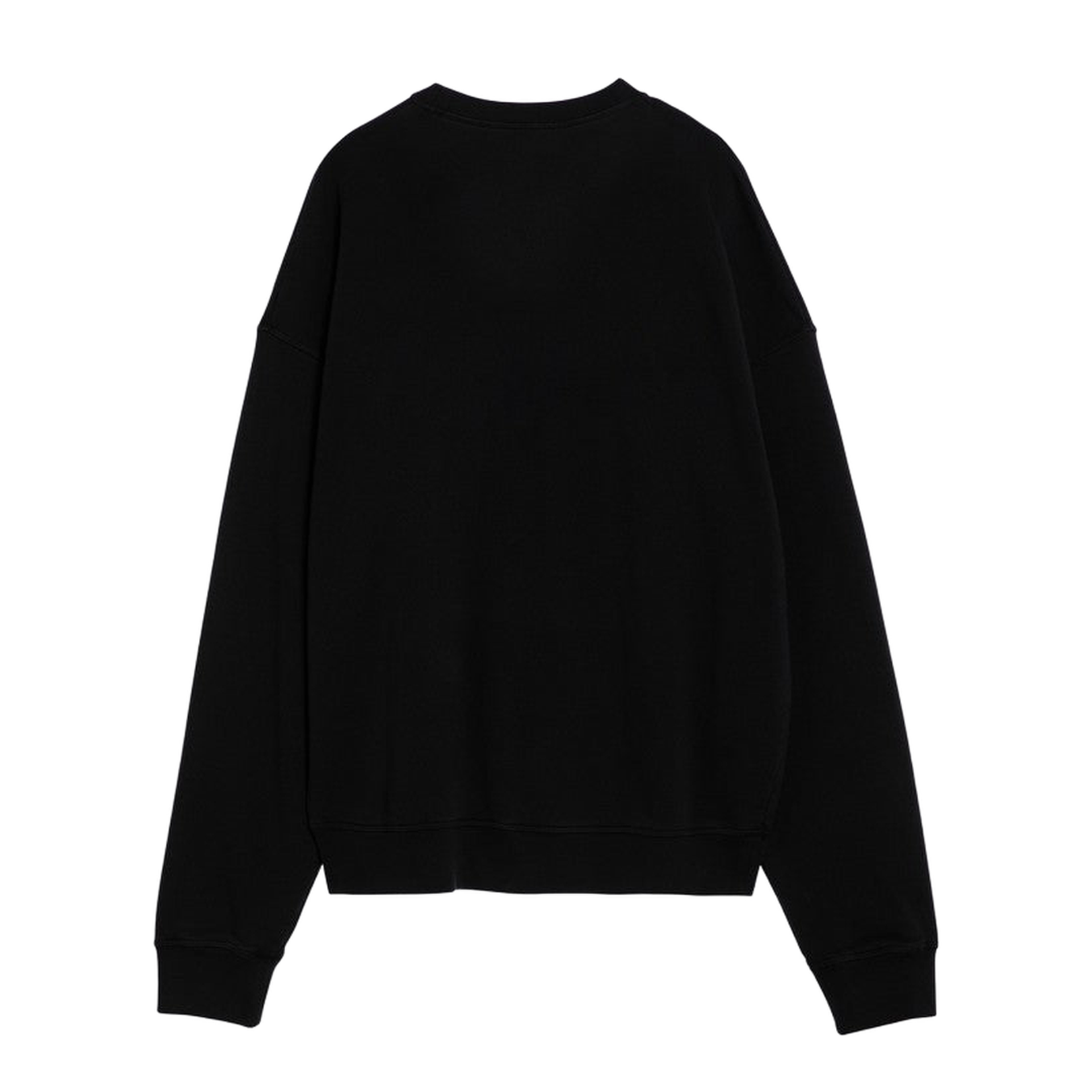 Black Cotton Crew-Neck Sweatshirt