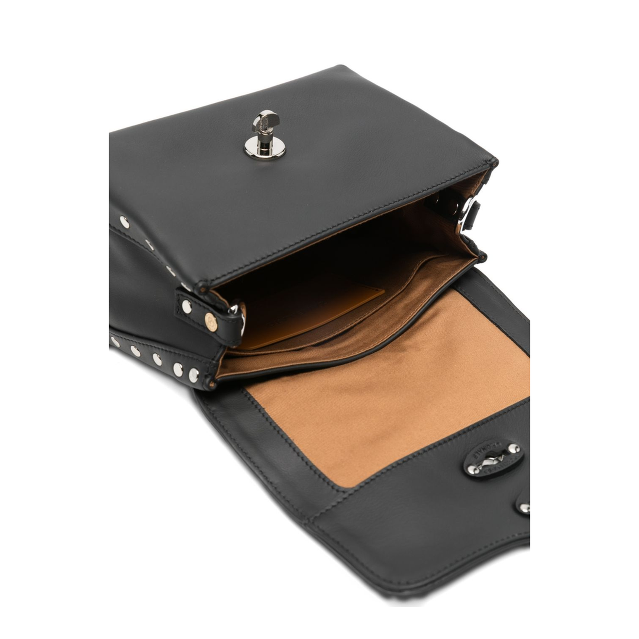 Postina Calfskin Messenger Bag - Black Nero