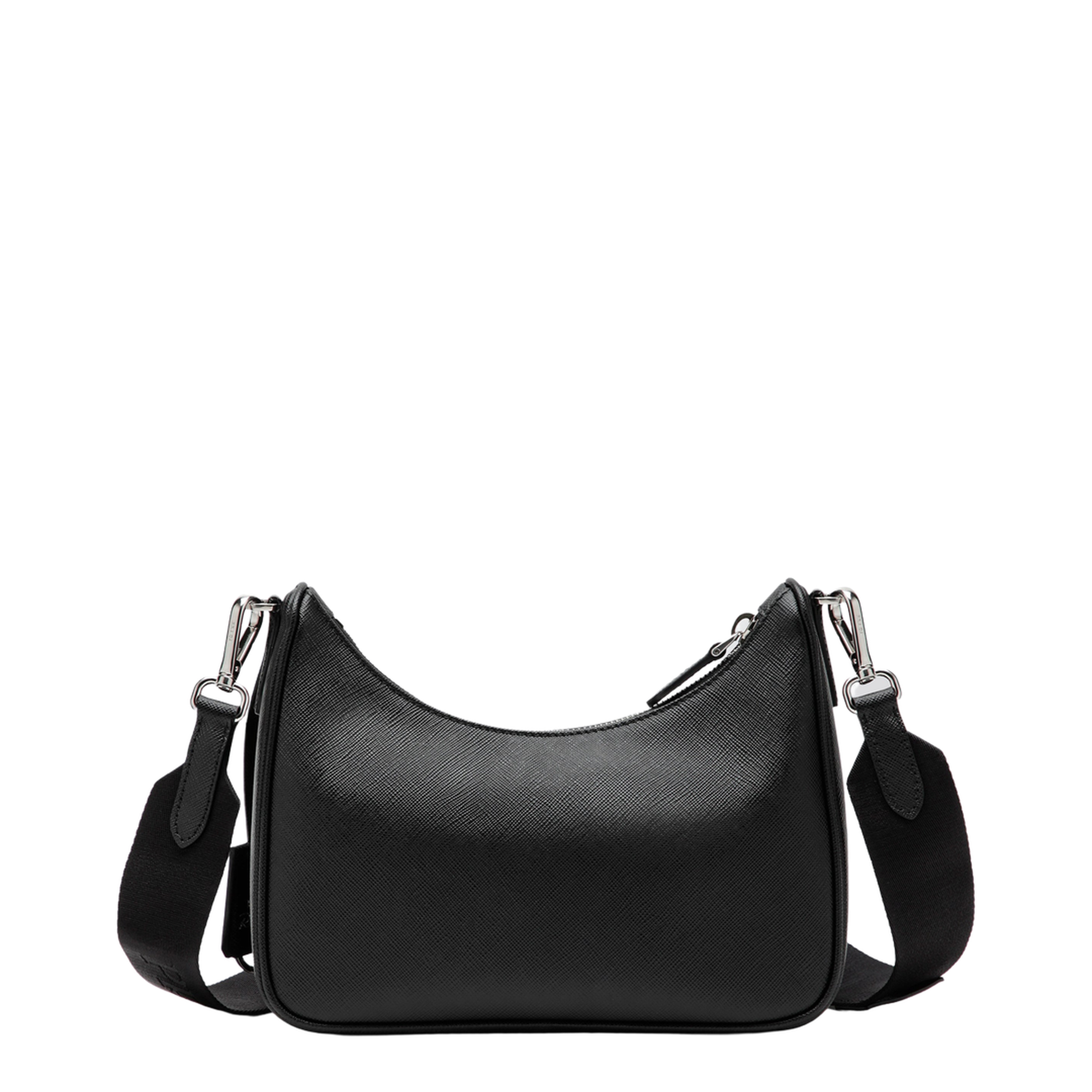 Re-Edition 2005 Saffiano Leather Shoulder Bag - Black