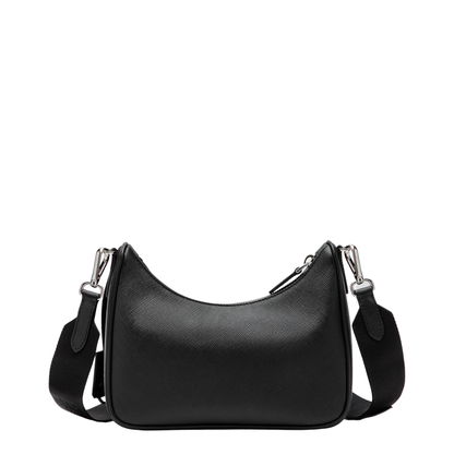 Re-Edition 2005 Saffiano Leather Shoulder Bag - Black
