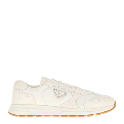 MAYFEYR - Prada - White Re Nylon And Suede Sneakers - 2EE455FG000D7RF0304