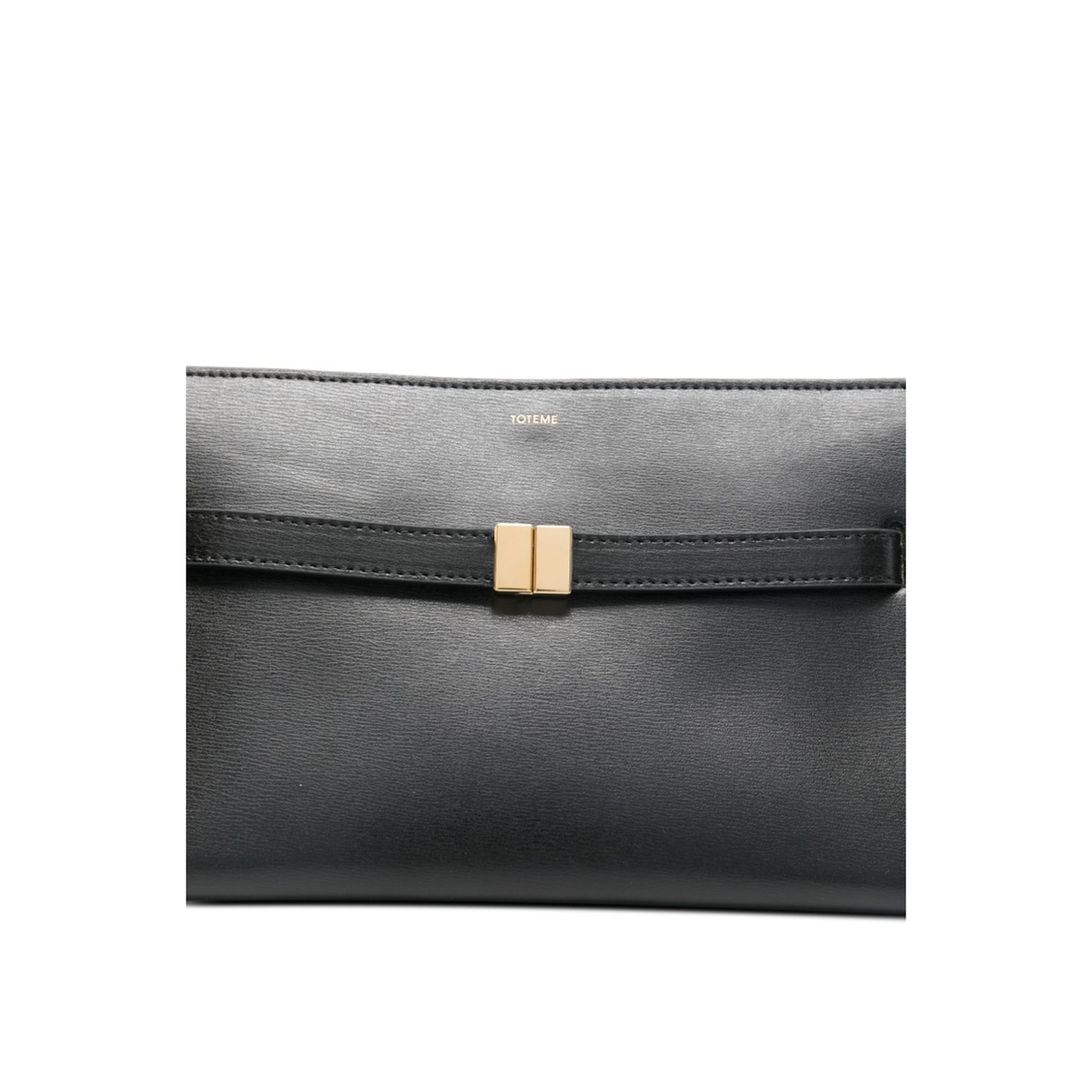Belted Leather Crossbody Bag - Black