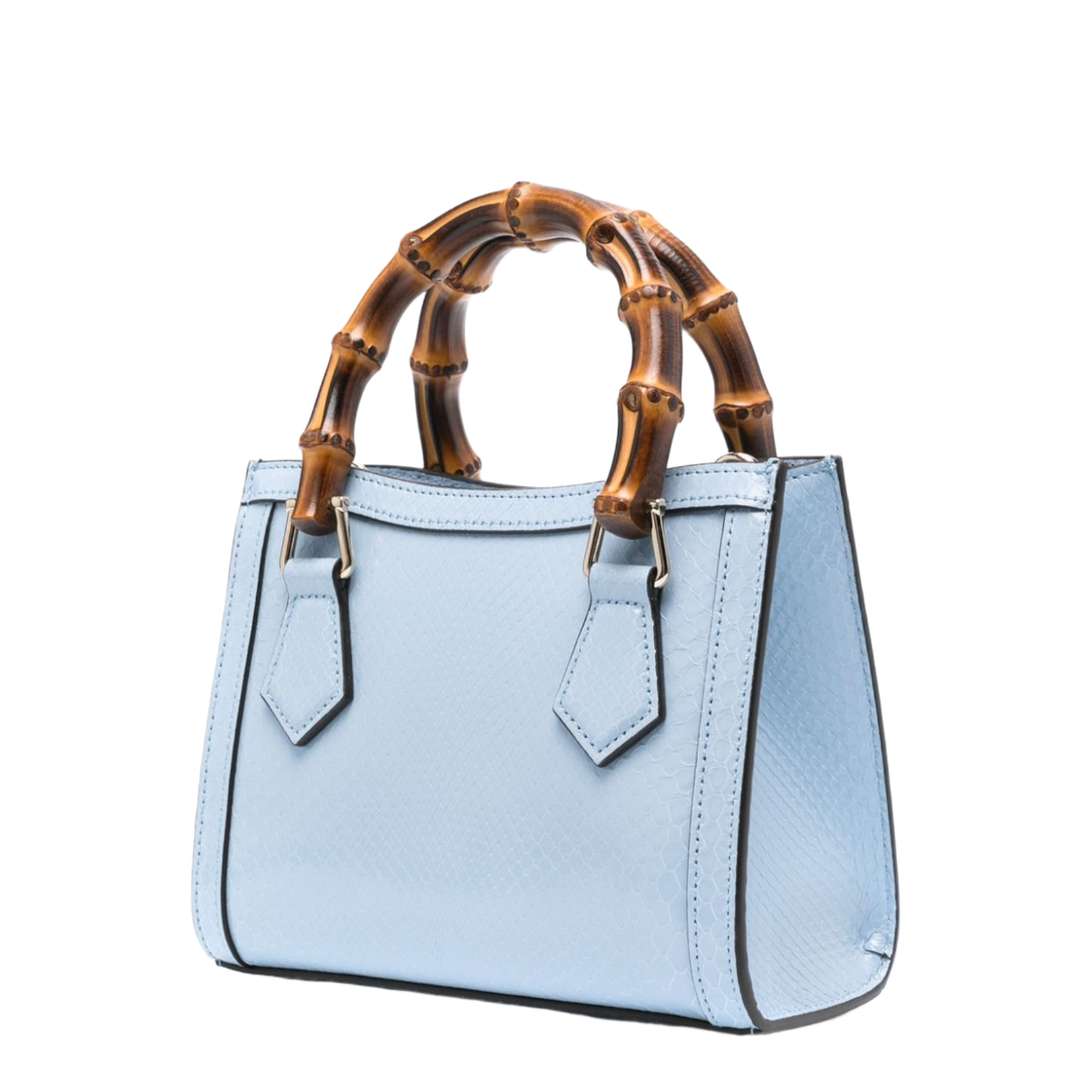 Diana Leather Tote Bag - Pastel Blue