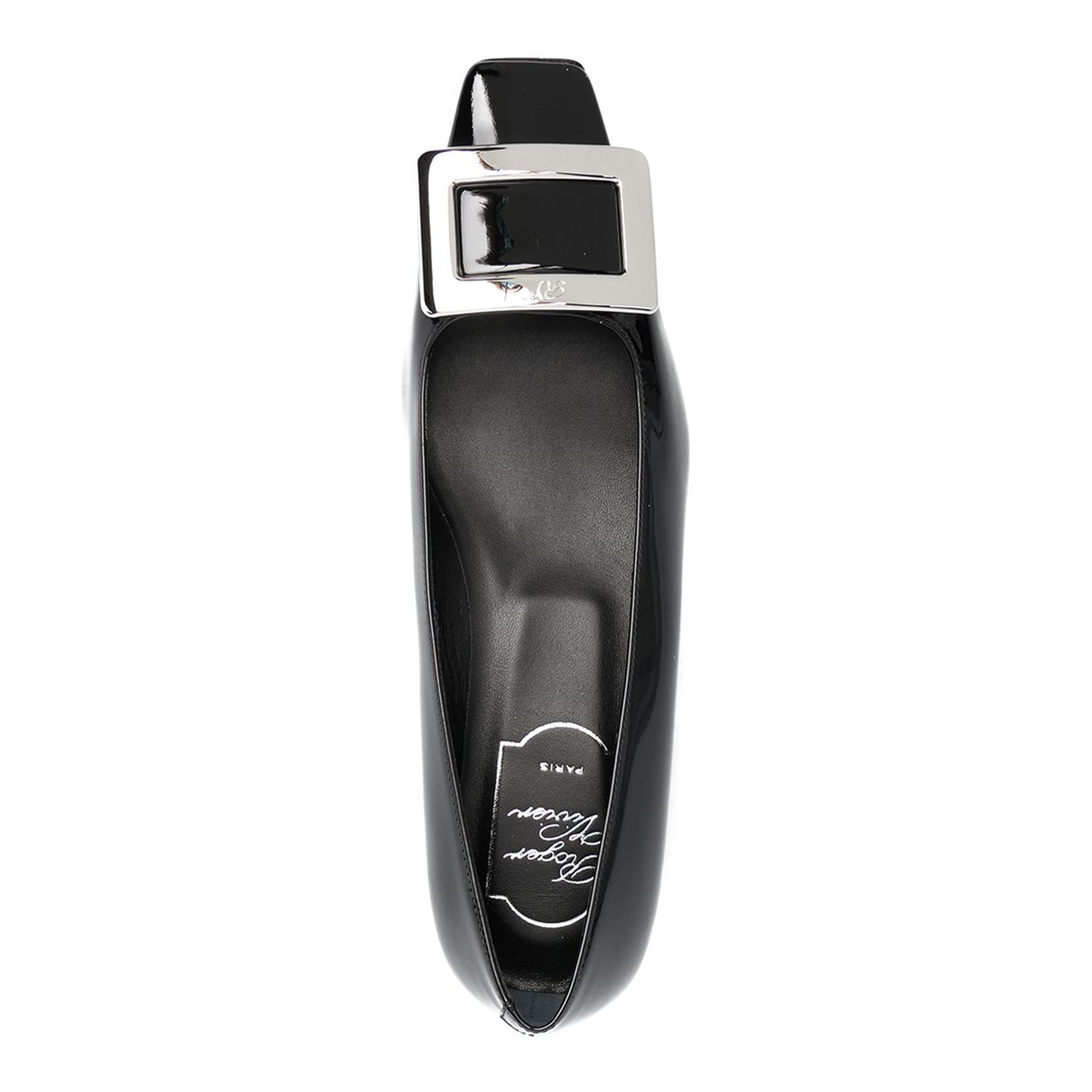 Black Patent Leather Low Block Heel