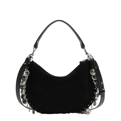 MAYFEYR - Isabel Marant - Oskan Soft Zipped Bag In Black Suede With Medals - BF0066FHD2C16MBKSI