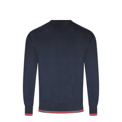 Wool Knit Jumper with Web in Dark Blue