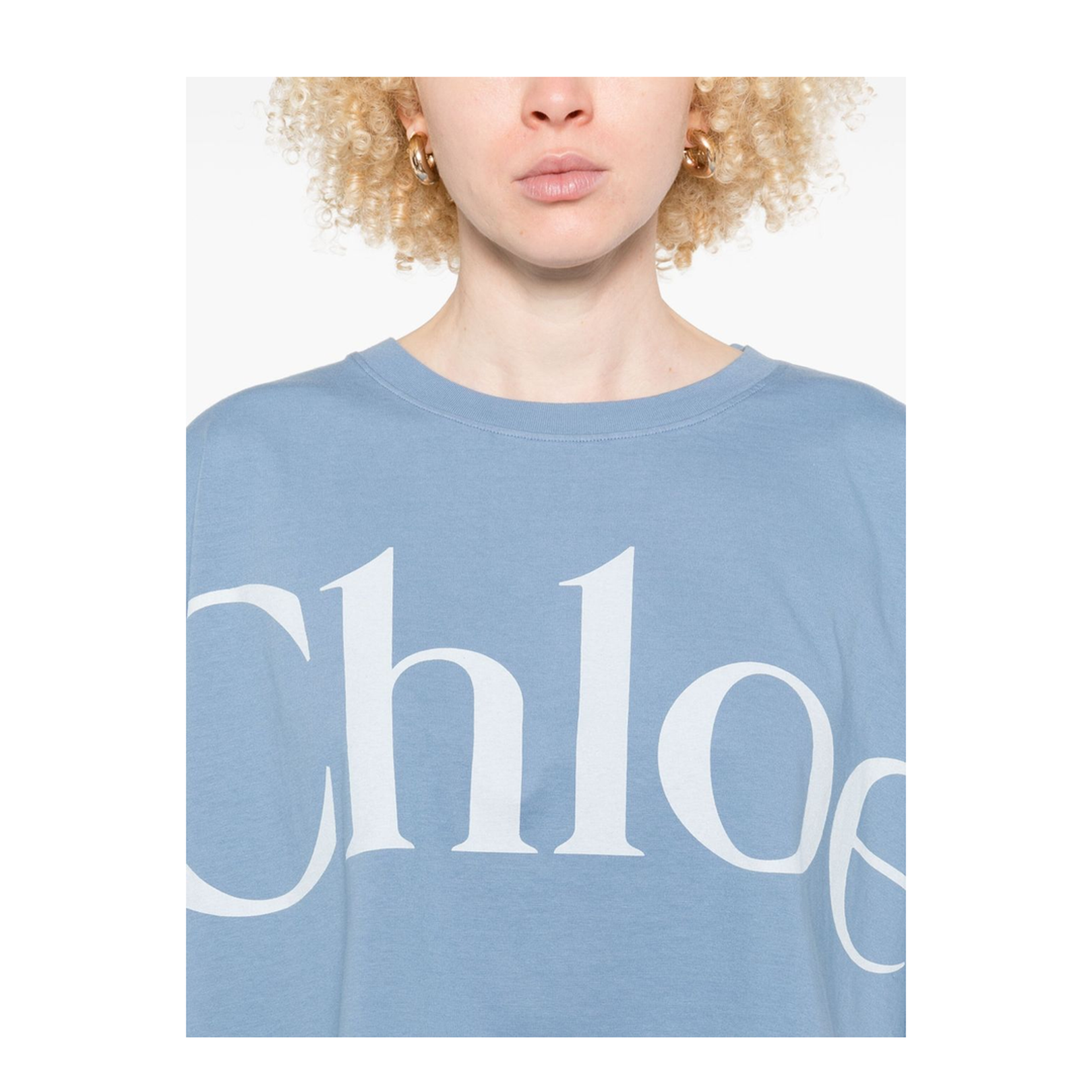 Cropped Boxy Logo T-Shirt in Cotton Jersey