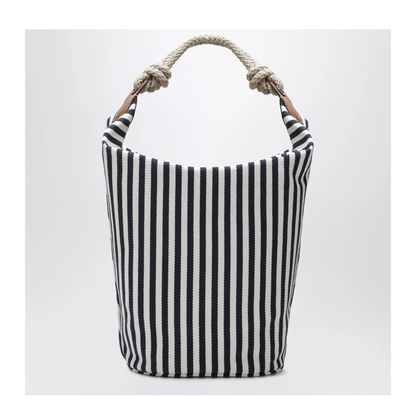 MAYFEYR - Miu Miu - Blue Cognac Striped Canvas Bag - 5BE107ILO2I0GF0B9P