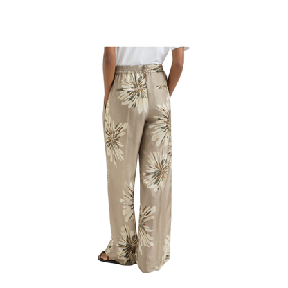 Bloom Pattern Pants Khaki