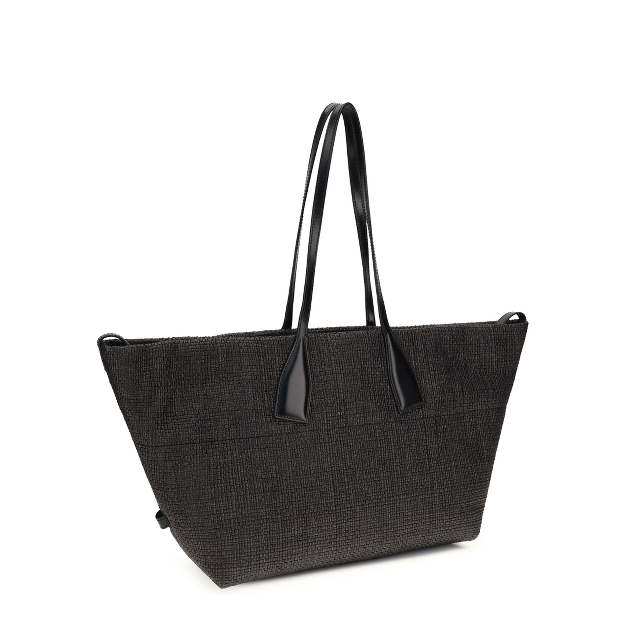 MAYFEYR - Balmain - Track Shoulder Bag In Leather And Raffia - GN1FI015TRAA