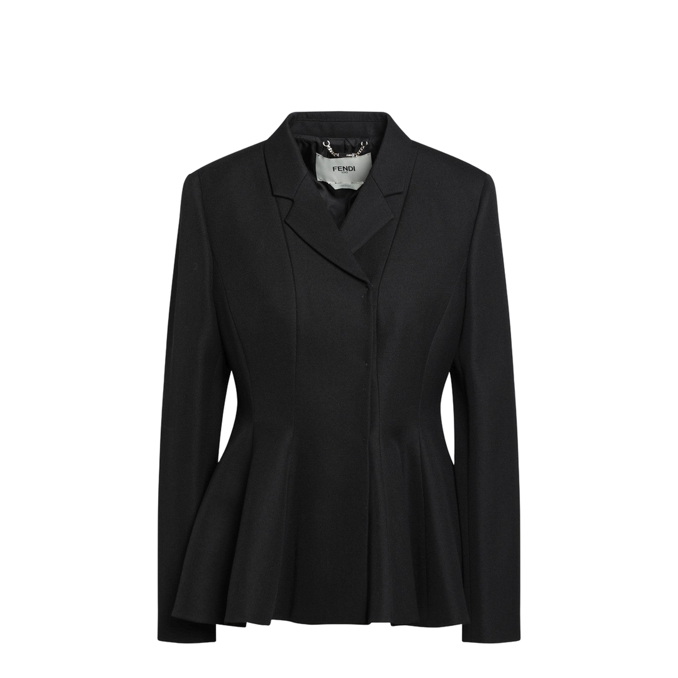 Black Grain de Poudre Wool Jacket
