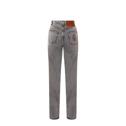 Wide Flare Leg Multi-buttons Jeans
