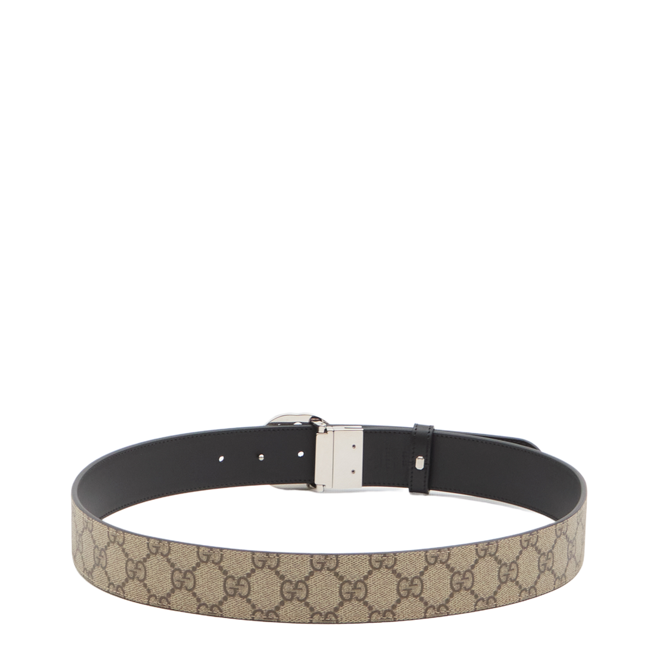 GG Supreme Black Leather Reversible Belt