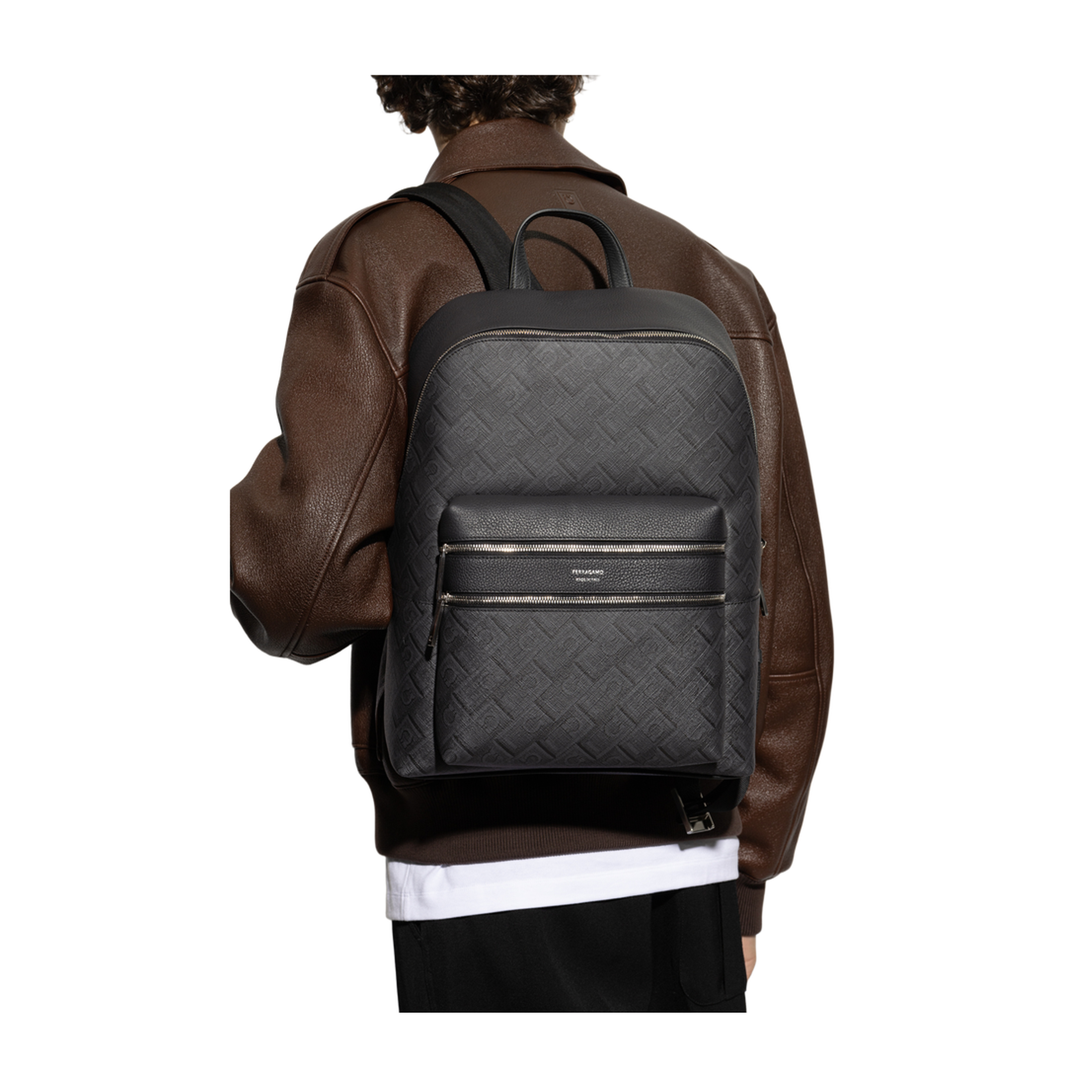 MAYFEYR - Ferragamo - Backpack With Monogram - 241366TRAVEMBBLO779699NEROGRI