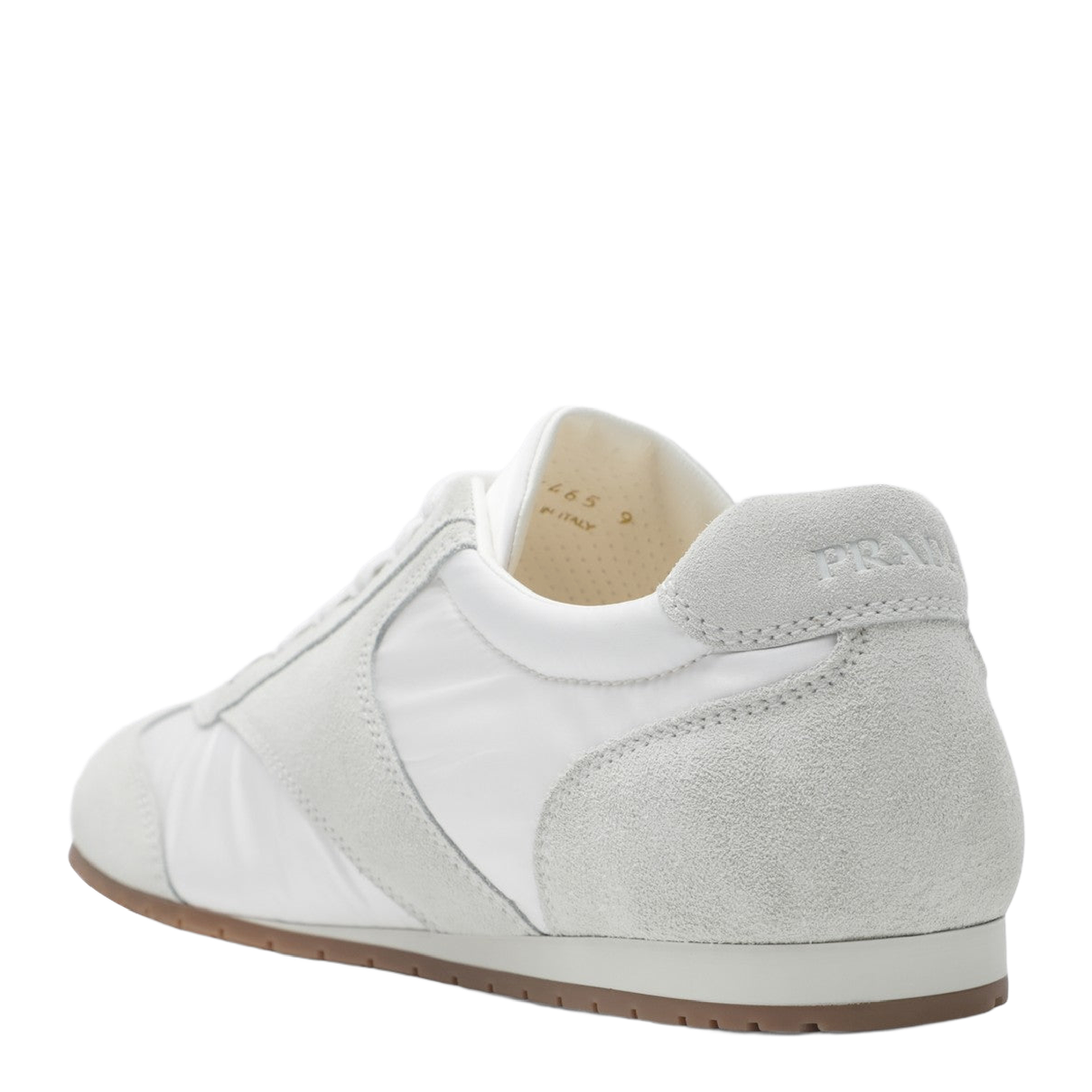 White Re-Nylon and Suede Sneakers