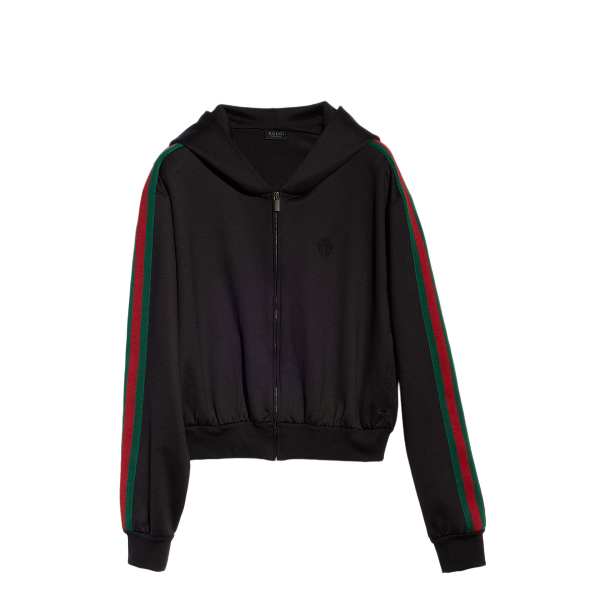 Black Stretch Cotton Jersey Hoodie
