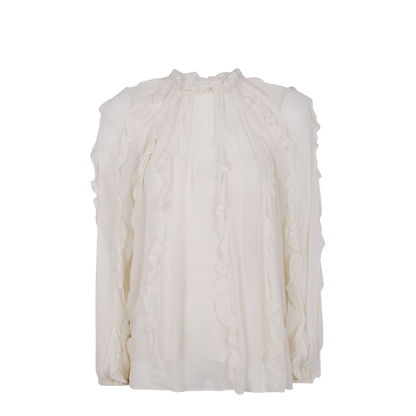 "FRILL" BILLOW BLOUSE WHITE