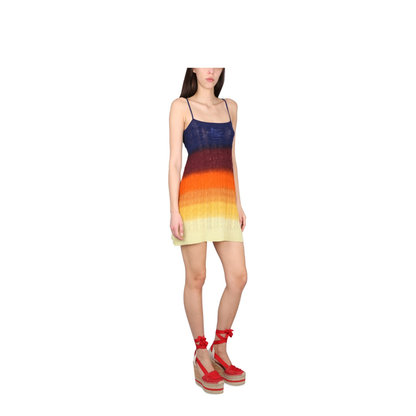 Shaded Braided Wool Mini Dress