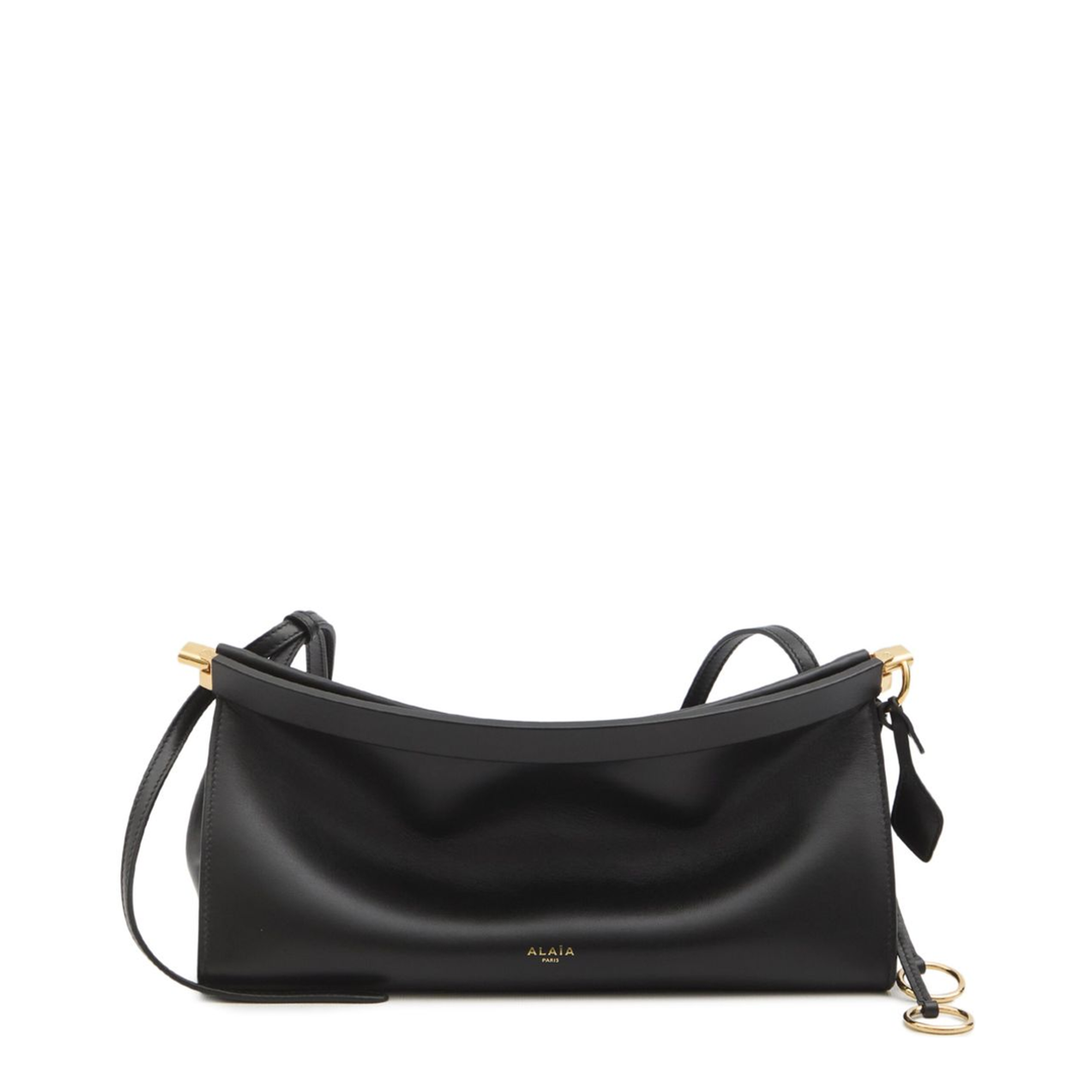Le Click East West Medium Calfskin Shoulder Bag - Noir